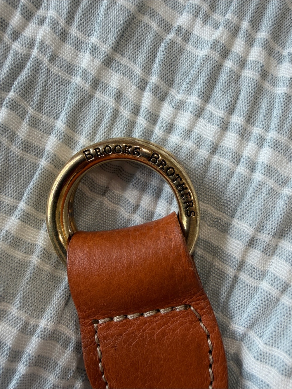 Kiel James Patrick X Brooks Brothers Navy & Tan Striped Reversible Men’s Belt - Picture 4 of 7